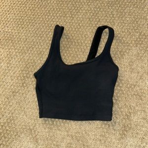 Aerie rubbed square neck longline sports bra